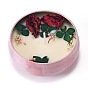 Белые свечи с розовым принтом единорога, Бездымные декорации в форме бочонка, с засушенными цветами, коробка только для защиты, снова нет подачи, если коробка раздавлена