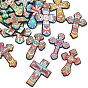 Mexico Theme Inspirational Quotes PVC Plastic Cabochons, Mandala Pattern Cross