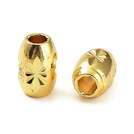 Rack Plating Brass Bead, Cadmium Free & Lead Free, Long-Lasting Plated, Barrel with Star