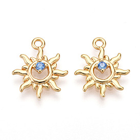 Латунные микро проложить кубического циркония прелести, солнце