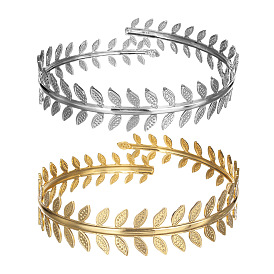 Преувеличенный металлический браслет из перьев и листьев - браслет-кольцо в стиле панк.