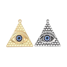Alloy Egyptian Pyramid Eye Pendants, Evil Eye Resin Charms