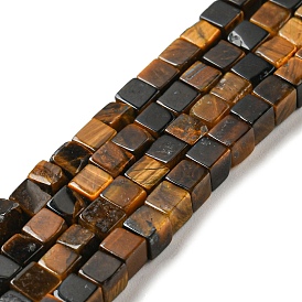 Natural Tiger Iron Beads Strands, Cube