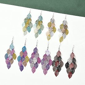 430 болтаться серьги из нержавеющей стали лист, с железными крюками серьги, платина