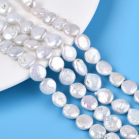 Природные Кеши жемчуг пряди, культивированный пресноводный жемчуг, барочный жемчуг, плоско-круглые