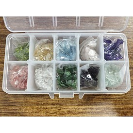 Perles de verre et de pierres précieuses naturelles, puce, mélangé teint et non teint
