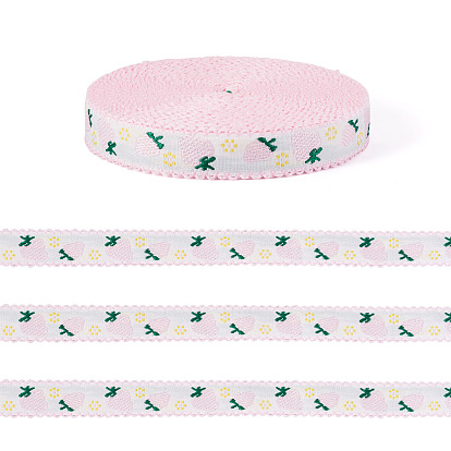 10 ярдов полиэстеровой ленты с клубничным рисунком, для производства одежды