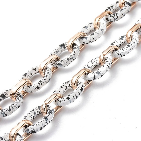 Handmade Link Chains, with CCB Plastic Linking Rings, Oval