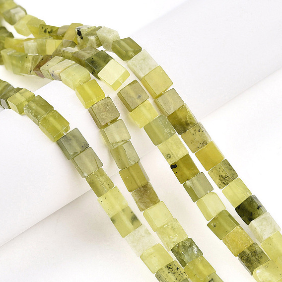Природного нефрита Xiuyan бисер нитей, квадратный