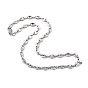 304 Stainless Steel Coffee Bean Chain Necklaces, with Lobster Claw Clasps