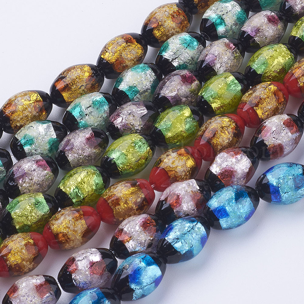 foil glass beads