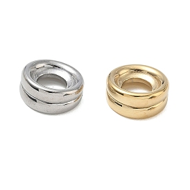 304 Stainless Steel Large Hole Beads, Grooved Column
