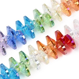 Прозрачные стеклянные бусины, граненые, двухконусные