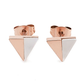 Triangle 304 Stainless Steel & Natural Shell Stud Earrings for Women, with 316 Surgical Stainless Steel Ear Pins