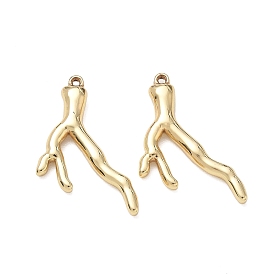 304 Stainless Steel Pendants, Branch Charms, Long-Lasting Plated