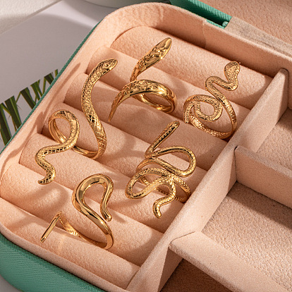 304 Кольца-манжеты в форме змеи из нержавеющей стали для женщин