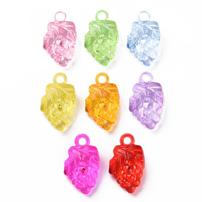 Autumn Theme Transparent Acrylic Pendants, Grape