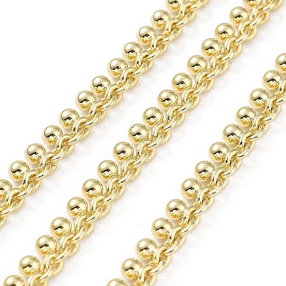 Rack Plating Brass Cable Chains, Long-Lasting Plated, Soldered, with Spool, Lead Free & Cadmium Free, Round