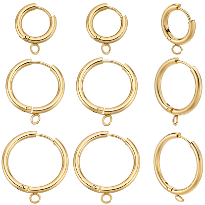 12 шт. 3 стиль 201 фурнитура для сережек-колец из нержавеющей стали, с горизонтальной петлей и 316 стержнем из хирургической нержавеющей стали