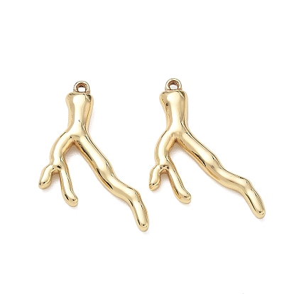 304 Stainless Steel Pendants, Branch Charms, Long-Lasting Plated