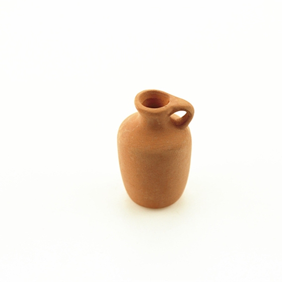 Mini Earthen Jar, with Handle, for Dollhouse Accessories, Pretending Prop Decorations