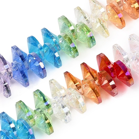 Прозрачные стеклянные бусины, граненые, двухконусные