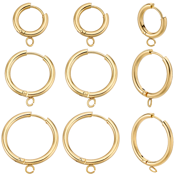 12 шт. 3 стиль 201 фурнитура для сережек-колец из нержавеющей стали, с горизонтальной петлей и 316 стержнем из хирургической нержавеющей стали