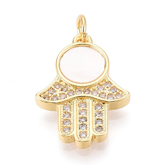 Латунные микропаве прозрачные подвески с фианитом, без кадмия и без свинца, с оболочкой, хамса рука, с целью перехода в кольце