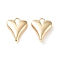 Rack Plating Brass Charms, Heart Charm