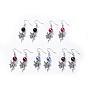Alloy Dangle Earrings, with  Electroplate Glass Pearl Beads and Brass Earring Hooks
