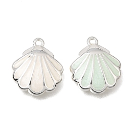 Colgantes de esmalte de bronce, encantos de forma de concha, Platino