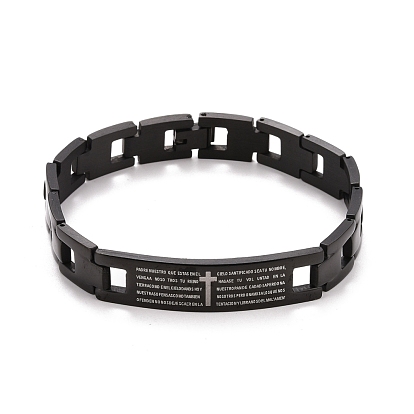 Rectangle with Holy Bible Link Bracelet, Ion Plating(IP) 304 Stainless Steel High Durable Guaranteed Bracelet for Men Women