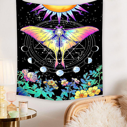 Tapestry Insect Series Tapestry Moon Phase Butterfly Print Home Background Decoration Cloth Beach Cushion