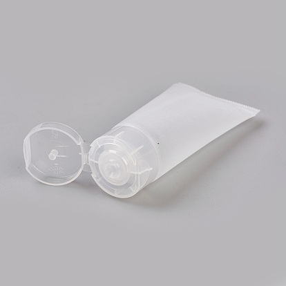 20ml Matte PE Plastic Refillable Flip Top Cap Bottles, with PP Plastic Screw Lids