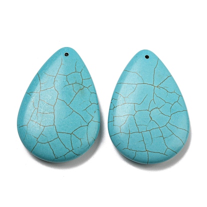 Synthetic Turquoise Big Pendants, Teardrop Charms