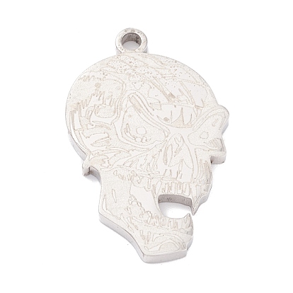 201 Stainless Steel Pendants, Laser Cut, Skull