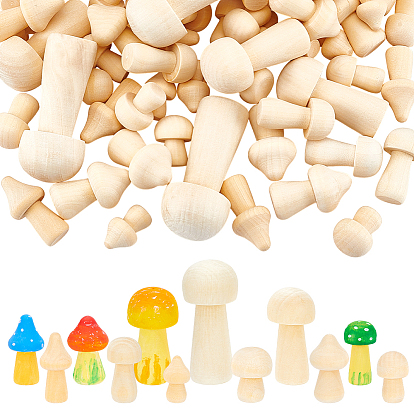 2 пакеты с необработанными деревянными украшениями в виде грибов, для художественного и ремесленного искусства, декорирование проектов, украшения для дома