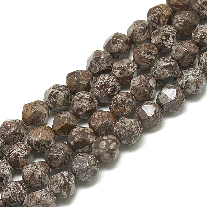 Naturschneeflocke Obsidian Perlen Stränge, facettiert, Runde