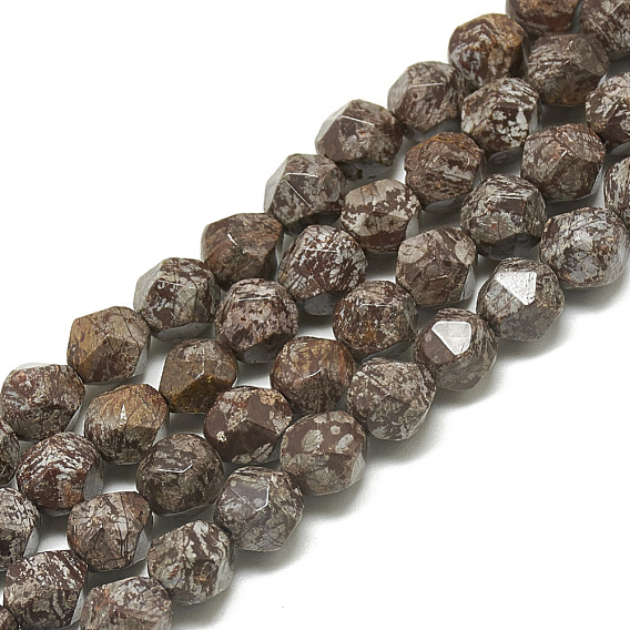 Naturschneeflocke Obsidian Perlen Stränge, facettiert, Runde