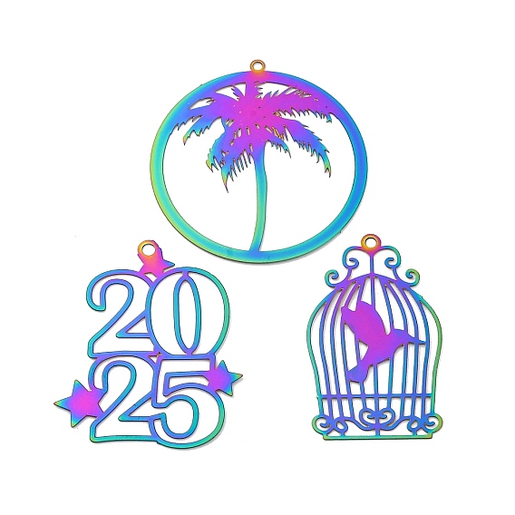 201 подвески из травленого металла из нержавеющей стали, Радуга цветов