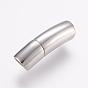304 Stainless Steel Magnetic Clasps with Glue-in Ends, Ion Plating (IP), Smooth Surface, Tube