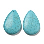 Synthetic Turquoise Big Pendants, Teardrop Charms