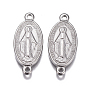304 Stainless Steel Links/Connectors, Oval with Virgin Mary
