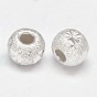 Fancy Cut Textured 925 Sterling Silver Round Beads, 5x3mm, Hole: 1.8mm, about 100pcs/20g