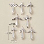 16Pcs 2 style Acrylic Imitation Pearl & Alloy Charms, with Antique Silver Loops, Angel Charms