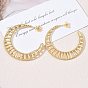 Brass Stud Earrings for Women, Moon, Half Hoop Earrings