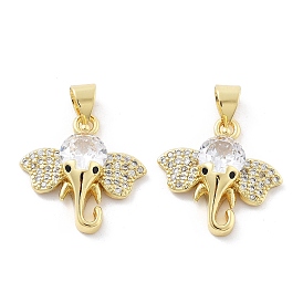 Латунные микро проложить кубического циркония подвески, Слон прелести, без кадмия и без свинца, стойки покрытие, долговечный