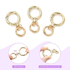 Alloy Swivel Clasps, with Zinc Alloy Spring Gate Ring, Ring