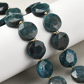 Природного апатита нитей бисера, граненый шестиугольный разрез, плоско-круглые, с бисером