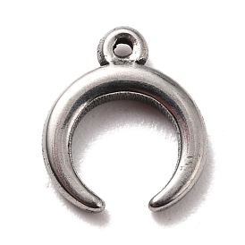 304 Stainless Steel Charms, Double Horn/Crescent Moon